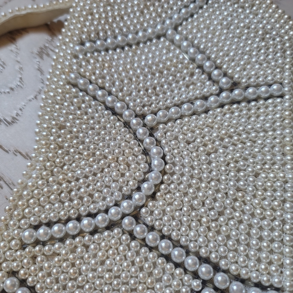Vintage 50s Pearl Beaded Made In JAPAN Evening Bag Clutch - Picture 12 of 12